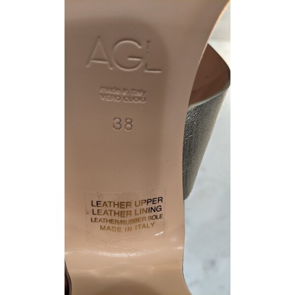 Women's AGL Attilio Giusti Leombruni Diletta Platinum Strappy Sandal 38/8   $495 - Picture 10 of 12